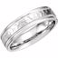 51209:111:P Platinum 6mm Fancy Carved Band with Micro-Hammer Finish Size 9