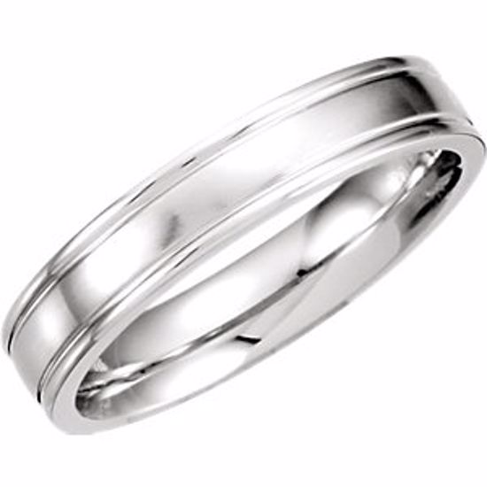 51210:108:P Platinum 4.5mm Satin Finish Band Size 7.5
