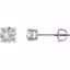 651174:60002:P 14kt White 5mm Round Forever Brilliant Created Moissanite 4-Prong Threaded Post Earrings