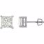 651152:60006:P 14kt White 6.5mm Square Created Moissanite 4-Prong Threaded Post Stud Earrings