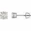 651174:60011:P 14kt White 5.5mm Round Created Moissanite 4-Prong Threaded Post Earrings