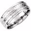 51182:186:P Platinum 8mm Fancy Carved Band Size 5
