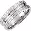 51188:202:P Platinum 7.5mm Fancy Carved Band Size 12.5