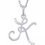 85557:60046:P 14kt White .03 CTW Diamond Letter "K" Script Initial 18" Necklace