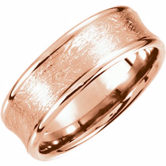51191:355:P 14kt Rose 7.5mm Fancy Carved Band Size 10