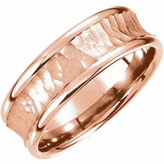 51192:114:P 14kt Rose 7.5mm Fancy Carved Band Size 11