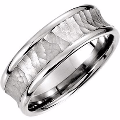 51192:161:P Platinum 7.5mm Fancy Carved Band Size 13.5
