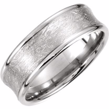 51191:385:P Platinum 7.5mm Fancy Carved Band Size 4
