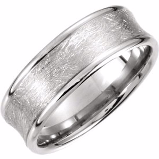 51191:395:P Platinum 7.5mm Fancy Carved Band Size 9