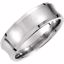 51190:296:P Platinum 7.5mm Fancy Beveled Edge Carved Band Size 9.5