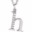 85803:60021:P 14kt White .04 CTW Diamond Lowercase Letter "h" Initial 16" Necklace