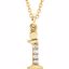 85803:60025:P 14kt Yellow .025 CTW Diamond Lowercase Letter "i" Initial 16" Necklace