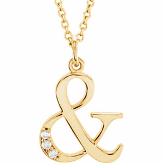 85803:60076:P 14kt Yellow .03 CTW Diamond Letter "&" Initial 16" Necklace