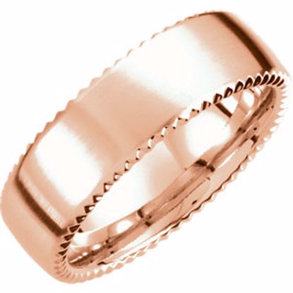 51193:606:P 14kt Rose 7.5mm Fancy Carved Band Size 5.5