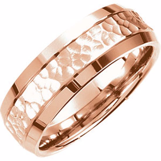 51194:114:P 14kt Rose 7.5mm Fancy Carved Band Size 11