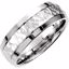 51194:145:P Platinum 7.5mm Fancy Carved Band Size 5.5
