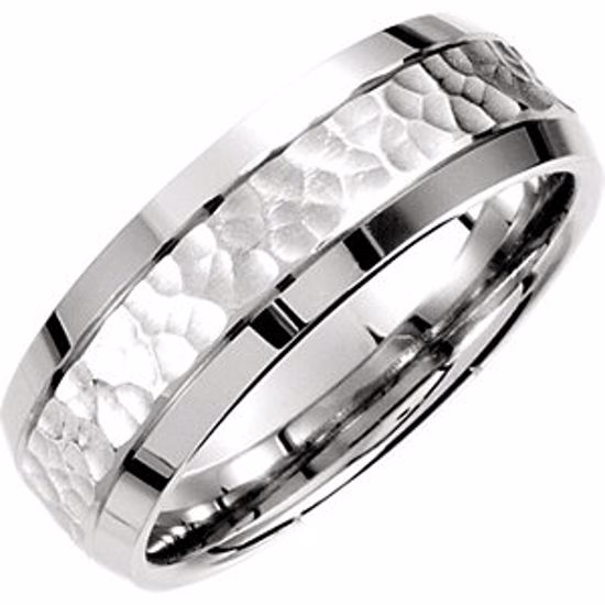 51194:149:P Platinum 7.5mm Fancy Carved Band Size 7.5