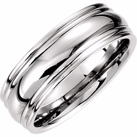 51195:357:P Platinum 7.5mm Comfort Fit Fancy Carved Band Size 11.5