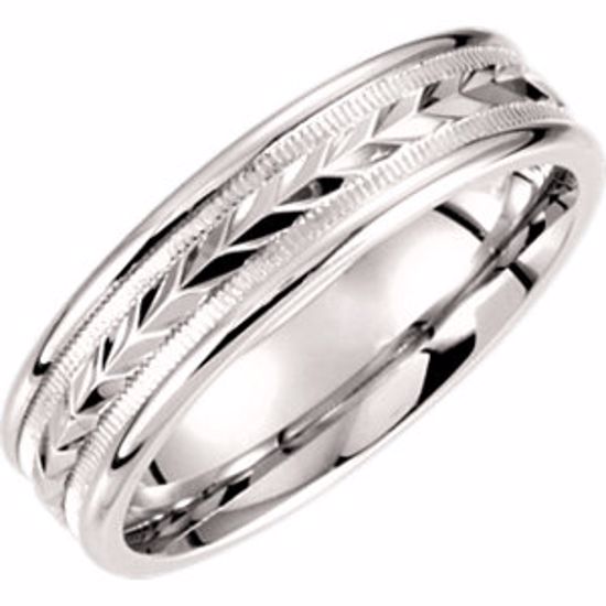 51201:152:P 14kt Rose 6mm Comfort fit Fancy Band Size 8.5