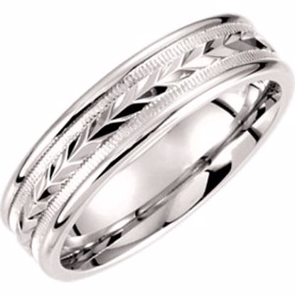 51201:161:P 14kt Rose 6mm Comfort fit Fancy Band Size 13