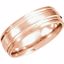 51208:132:P 14kt Rose 7mm Double Cut Fancy Carved Band with Satin Finish Size 9.5