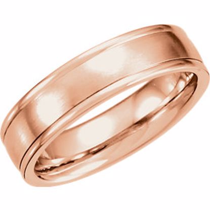 51207:134:P 14kt Rose 6mm Fancy Carved Band with Satin Finish Size 10.5