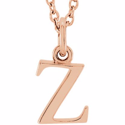 85780:70077:P 14kt Rose "z" Lowercase Initial 16" Necklace