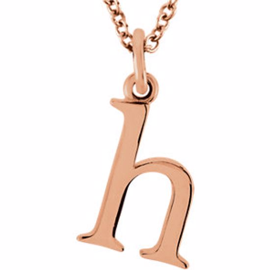 85780:70023:P 14kt Rose "h" Lowercase Initial 16" Necklace