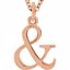 85780:70080:P 14kt Rose "&" Lowercase Initial 16" Necklace