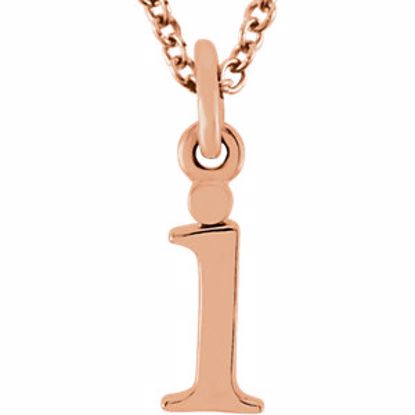 85780:70026:P 14kt Rose "i" Lowercase Initial 16" Necklace
