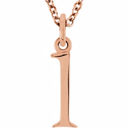 85780:70035:P 14kt Rose "l" Lowercase Initial 16" Necklace
