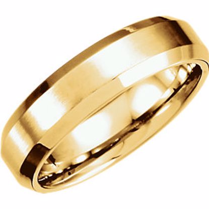 51213:180:P 14kt Yellow 6mm Beveled Edge Band with Satin Finish Size  12.5