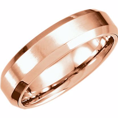 51213:123:P 14kt Rose 6mm Beveled Edge Band with Satin Finish Size  5