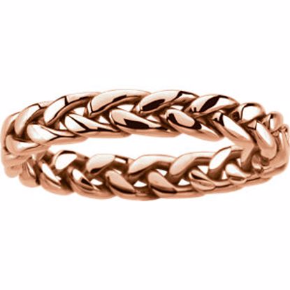 50127:104:P 14kt Rose 3.75mm Hand Woven Band Size 5.5