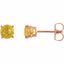 1874:70072:P 14kt Rose 5mm Round Yellow Sapphire Earrings