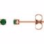 1874:70052:P 14kt Rose 2.5mm Round Emerald Earrings