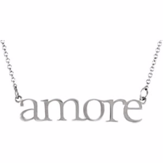 85809:1005:P 14kt White "Amore" 16.25" Necklace