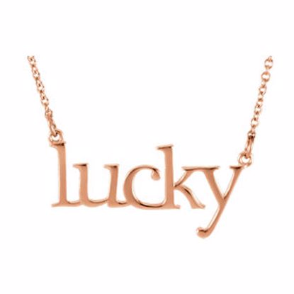 85823:1006:P 14kt Rose "Lucky" 16.4" Necklace