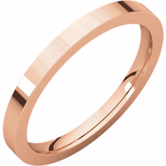 FIR10:102:P 10kt Rose 2mm Flat Comfort Fit Band