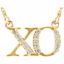 85840:60000:P 14kt Yellow .08 CTW Diamond "XO" 16" Necklace