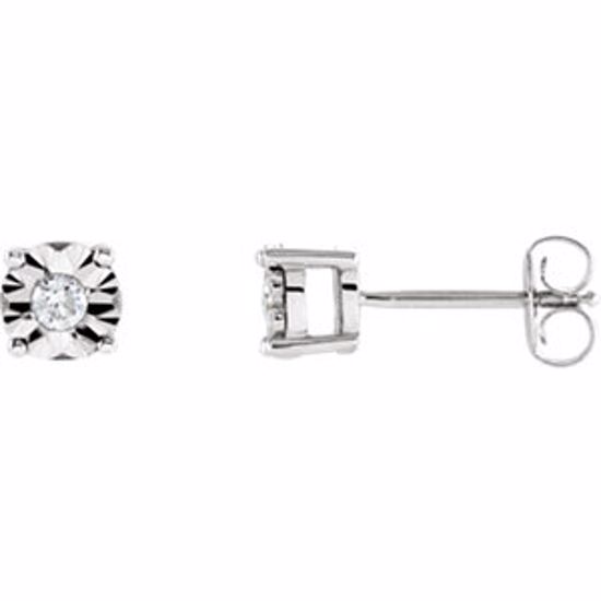 651361:60005:P 14kt White 1/8 CTW Diamond Illusion Stud Earrings