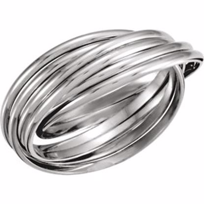 5726:100:P 14kt White 6-Band Rolling Ring Size 5.5