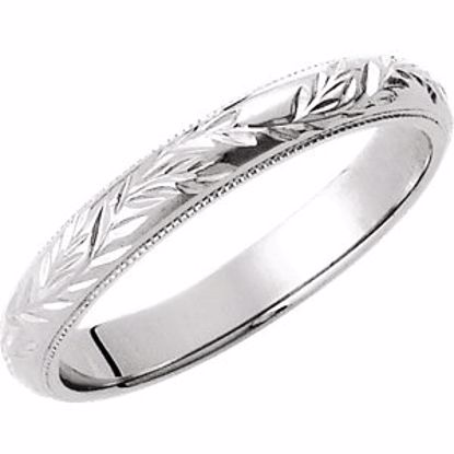 51100:116:P 14kt Yellow 3mm  Hand-Engraved Band Size 6