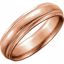 50108:259808:P 18kt Rose 6mm Milgrain Band Size 7