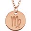 85856:1029:P 14kt Rose Virgo Zodiac Necklace