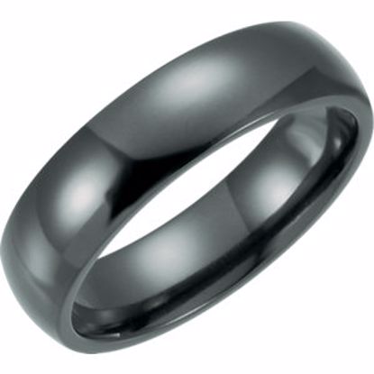 T805:6085:P Black Titanium 6mm Domed Polished Band Size 8.5