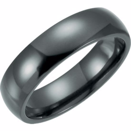 T805:6085:P Black Titanium 6mm Domed Polished Band Size 8.5