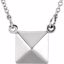 85875:101:P 14kt White Pyramid 16.25" Necklace