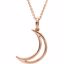85880:102:P 14kt Rose Cresent Moon 16" Necklace