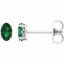1920:108:P 14kt White Chatham® Created Emerald Earrings